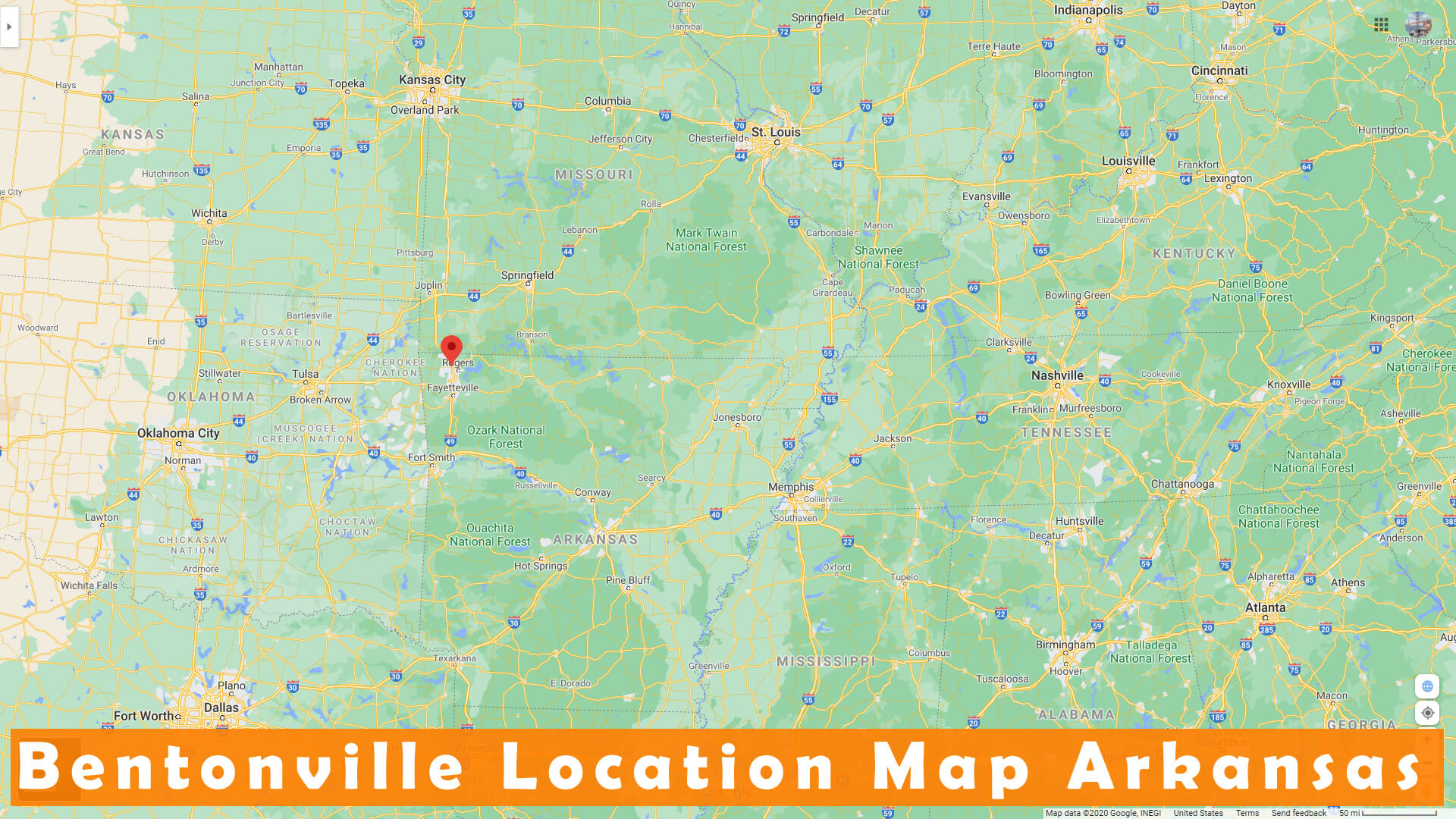 Bentonville Location Map Arkansas